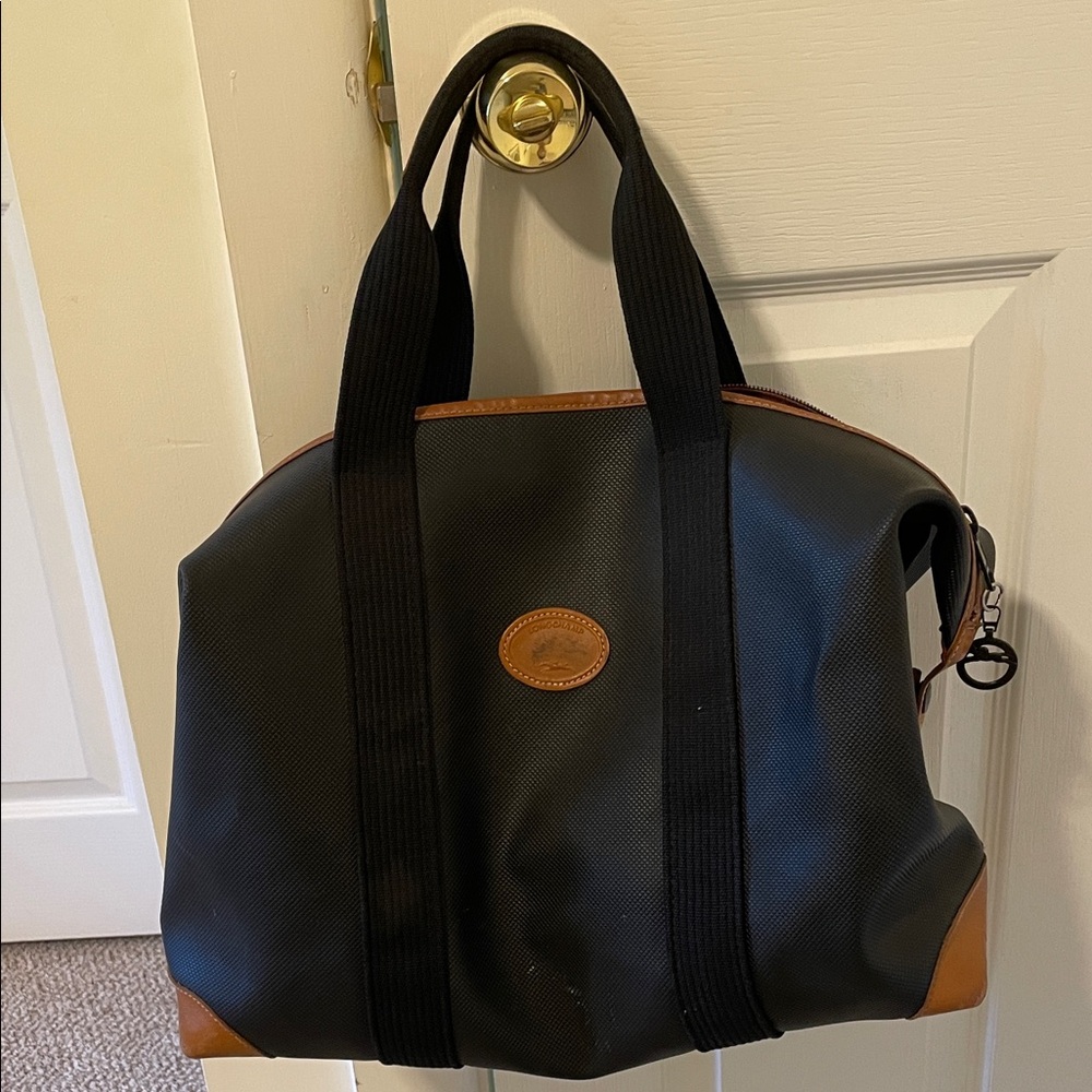 Longchamp Black and Brown Duffel Bag